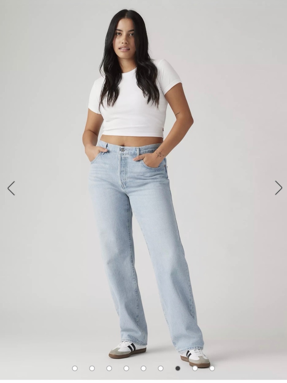 Levi's 501 Straight Leg Jeans in Light Wash Blue